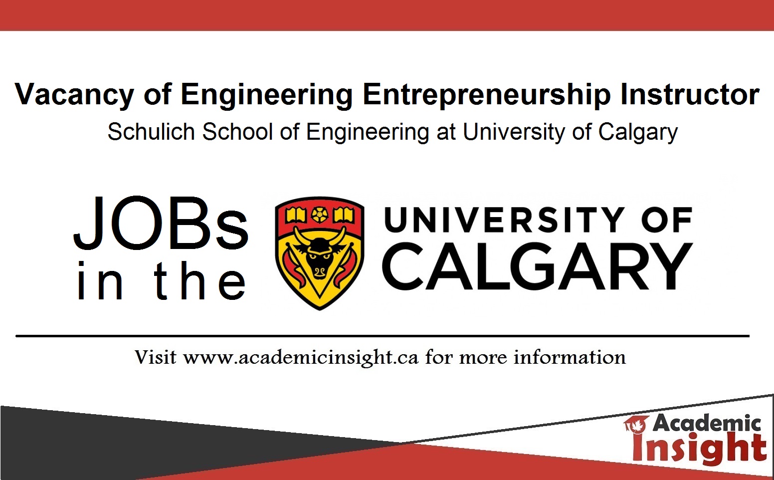 Instructor of Engineering Entrepreneurship Job at Schulich School of Engineering, University of Calgary