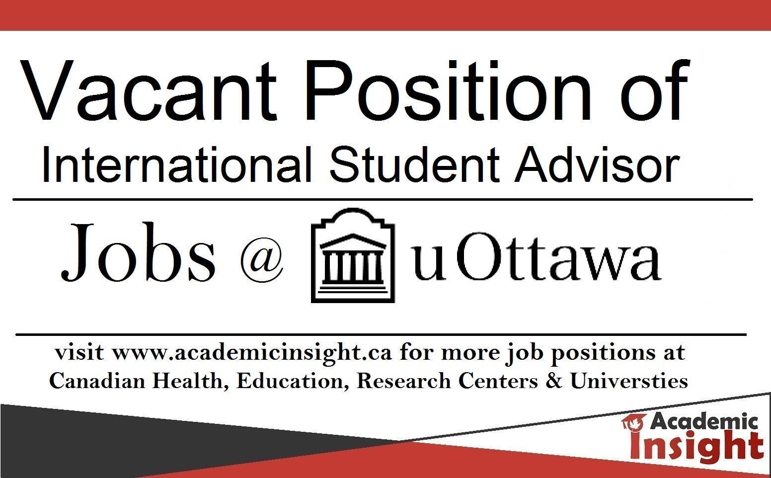 Vacancy of International Student Advisor at the University of Ottawa